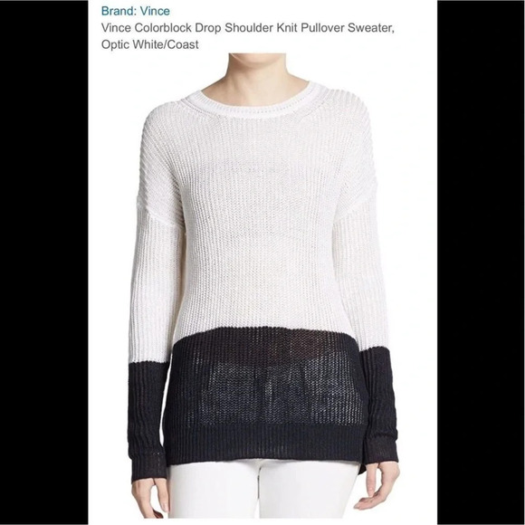 Vince Sweaters - Vince Colorblock Drop Shoulder Knit Pullover XS